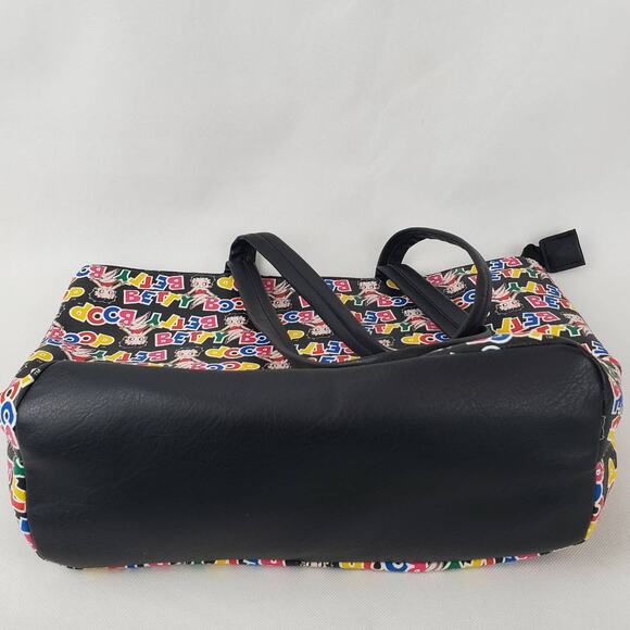Vintage Betty Boop Lg Tote Cartoon Multicolor Logo Canvas Cosplay Shoulder Bag - Picture 6 of 9